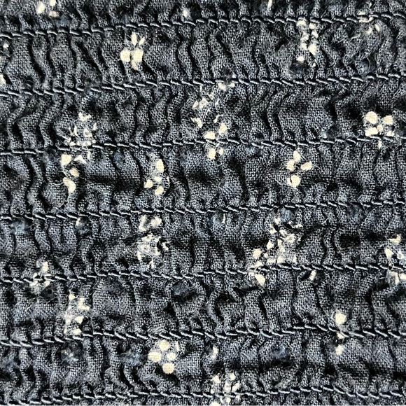 Madewell Blue Floral Smocked Crop Top Small Cottagecore Coquette Boho Stretch - Picture 9 of 11